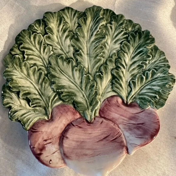 Fits And Floyd Set Of 4 Vintage Radish Salad Plates - Picture 3 of 7